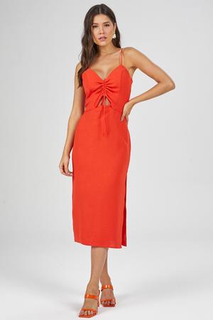 Vestido Midi PKS Laranja Imagem de Vestido Midi PKS Laranja