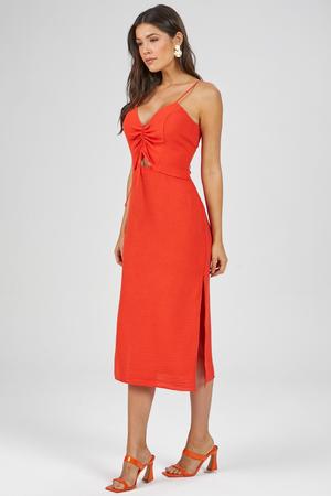 Vestido Midi PKS Laranja Imagem de Vestido Midi PKS Laranja