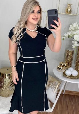 Imagem de Vestido Midi Plus Size Viés Moda Evangélica Feminina