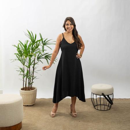 Imagem de Vestido Midi Solto Alça Fina Regulavel Viscose Duna De Bico