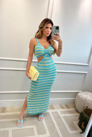 Vestido croche midi 2025