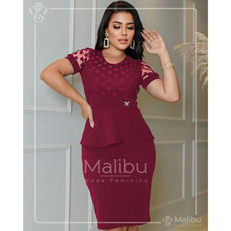 Vestido tubinho com best sale peplum