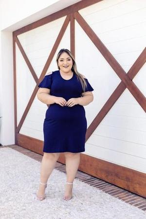 Imagem de Vestido Midi Viscolycra Ombro De Fora Plus Size