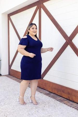 Imagem de Vestido Midi Viscolycra Ombro De Fora Plus Size