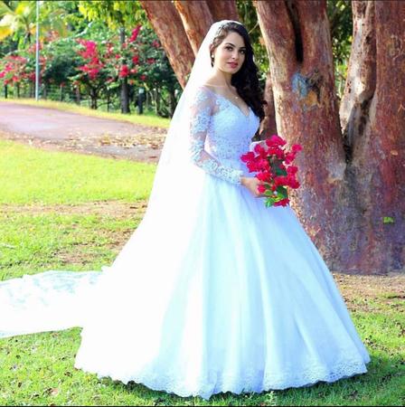 Vestido noiva tradicional princesa - Harmonia de rosa - Vestido de