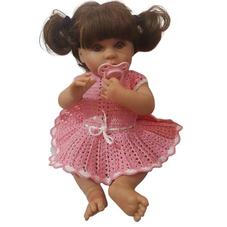 Vestido Para Boneca Bebê Reborn Pequena Roupinha de Crochê - Malu - Roupa  de Boneca - Magazine Luiza