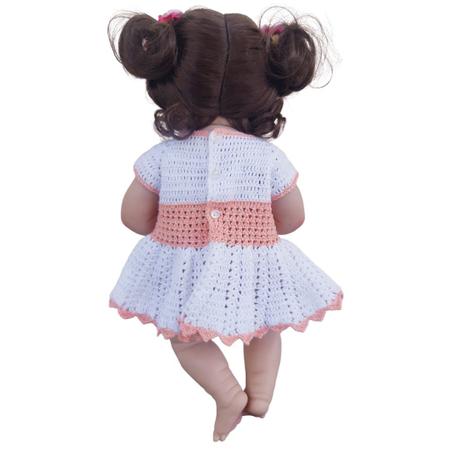 Vestido Para Boneca Bebê Reborn Pequena Roupinha de Crochê - Malu