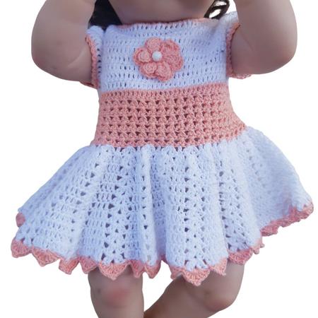 Vestido Para Boneca Bebê Reborn Pequena Roupinha de Crochê - Malu - Roupa  de Boneca - Magazine Luiza