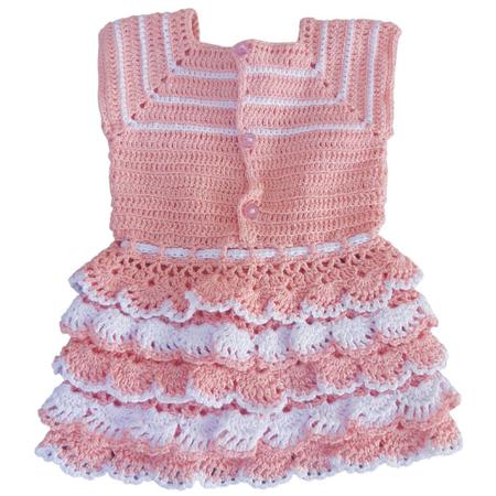 Vestido Para Boneca Bebê Reborn Pequena Roupinha de Crochê - Malu