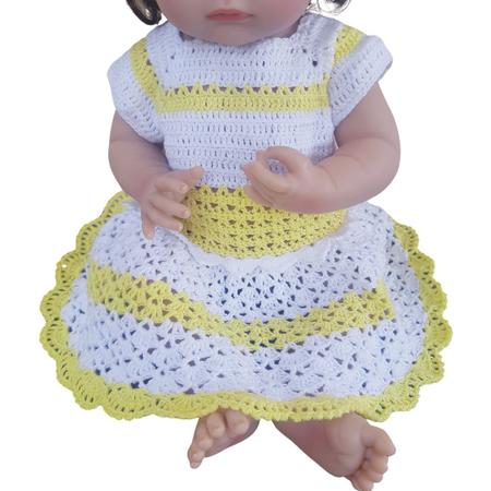 Vestido Para Boneca Bebê Reborn Pequena Roupinha de Crochê - Malu - Roupa  de Boneca - Magazine Luiza