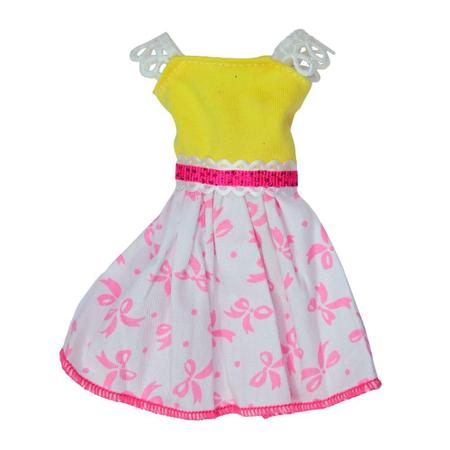 Imagem de Vestido para Boneca Kit 2 Looks Vermelho e Amarelo - Candide