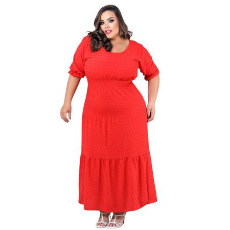 Imagem de Vestido plus size longo liso evento festa