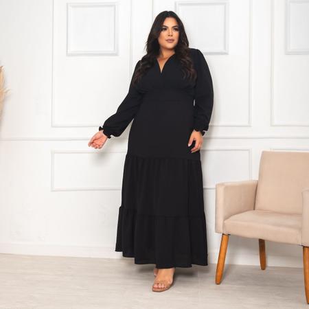 Imagem de Vestido Plus Size Longo Manga Longa - Z0060