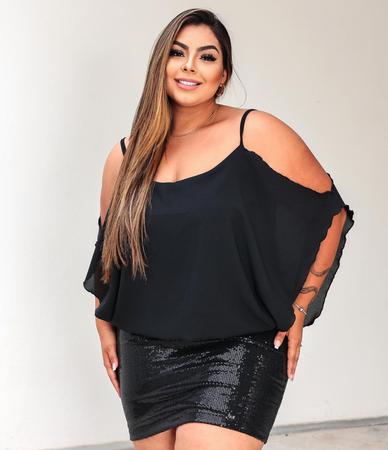 Vestido plus hotsell size manga morcego