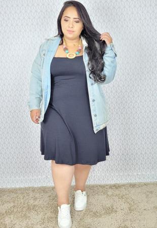 Imagem de Vestido Plus Size Soltinho Alcinha Rodado Curto Balada Sexy