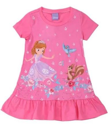 Vestido Princesinha Sofia Manga Princesa Menina Bebê Infantil