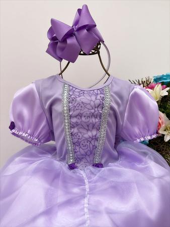 Vestido Lilás Luxo/ Vestido Princesa Sophia/ Tam 3