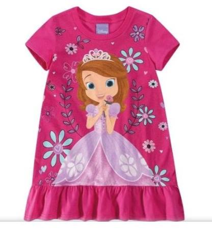 Disney princesa sofia meninas verão algodão vestido princesa