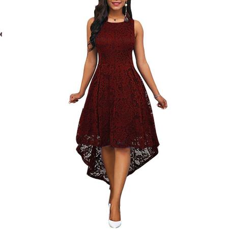 Vestido de madrinha store vinho com renda
