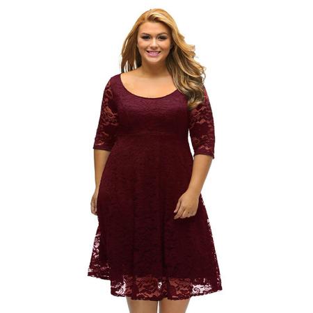 Vestido renda madrinha casamento cheap noite