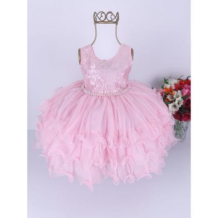 promoção vestido bebê festa vestido infantil luxo rosa laço gigante  princesa 1 e 2 anos