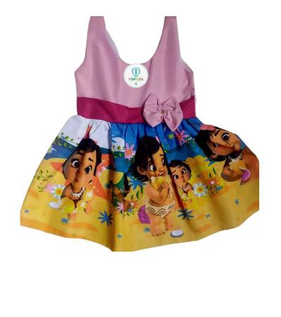 Vestido Temático Simples Moana - Tam.PP - PopKids - Vestido