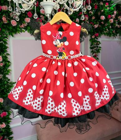 Vestido minnie best sale luxo vermelho