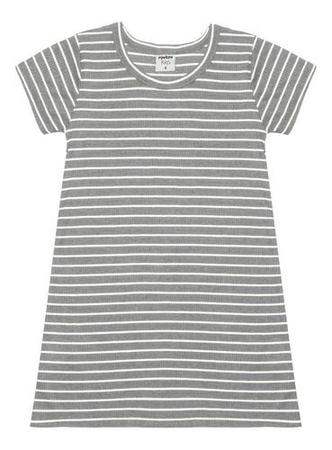 Imagem de Vestido Tipo T-shirt Canelado Malha Strib Rib Infantil  Nº 4 Ao 10