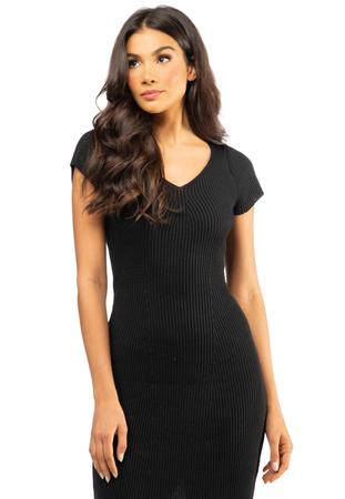 Vestido Tricot Decote Canelado Guess Imagem de Vestido Tricot Decote Canelado Guess