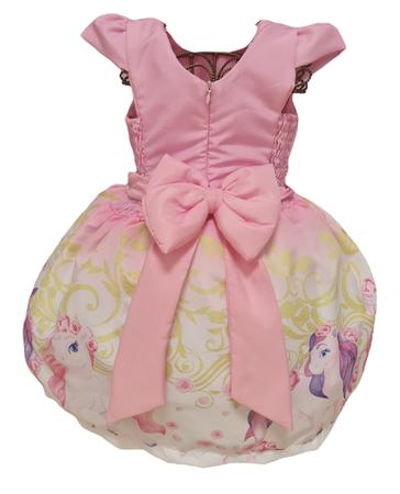 Imagem de Vestido Unicórnio Luxo Infantil Temático Festa Lindo