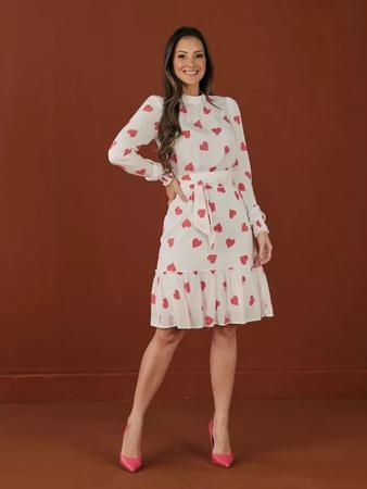 Vestido branco sale com vermelho
