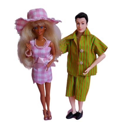 Vestidinhos Da Boneca Barbie Modelo Do Filme Xadrez De Rosa