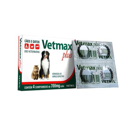 Imagem de  Vetmax Plus 700mg Vermífugo p/ Cães e Gatos - Vetnil