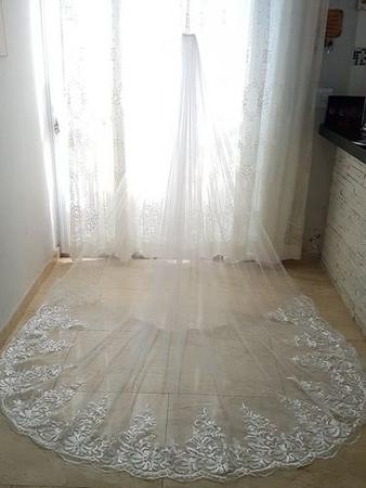 Imagem de Véu De Noiva Longo Casamento Mantilha Vestido Noiva 3 Mt