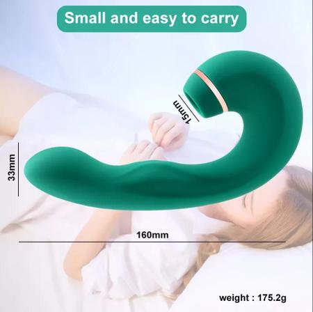 Imagem de Vibrador Estimulador Sucção Pulsação de Ponto G Clitóris Massageador  3 em 1