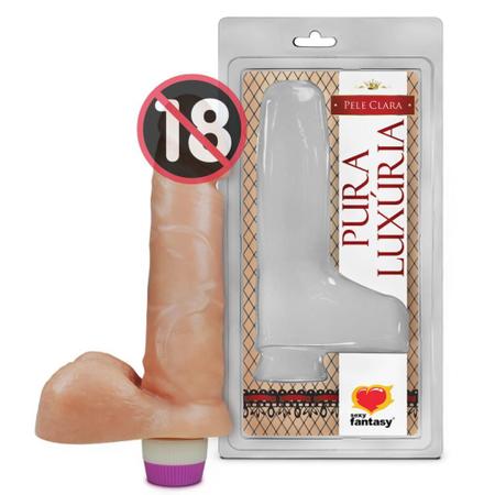 Imagem de Vibrador Feminino Prótese Estimulador Ponto G Realístico Com Escroto E Vibro 16x3,5 Cm - Sexy Fantasy  Sex Shop Produtos Adulto