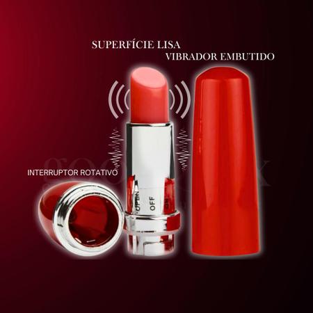 Imagem de Vibrador Ponto G Em Formato de Batom Estimulador De Clitóris Discreto Bullet - Miss Collection  Sex Shop