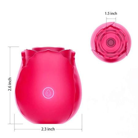 Imagem de Vibrados Estimulador de Clitoris Formato de Rosa 10 Modos de Pulsação Recarregável