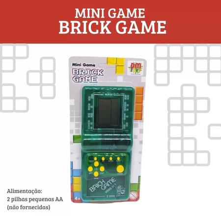 Mini Game Retrô Portátil Brick Games com 9999 Jogos Cobrinha - Online -  Minigame - Magazine Luiza