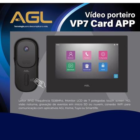 Imagem de Video Porteiro Agl Vp7 Card App Wifi Com Tela De 7 Polegadas touch 3827
