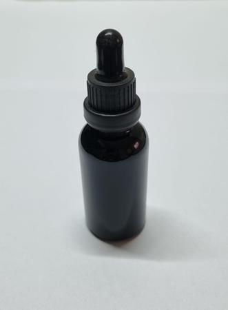 Vidro Preto - 30ml (25 peças) - com tampa preta com lacre, bulbo preto e pipeta conta gota Imagem de Vidro Preto - 30ml (25 peças) - com tampa preta com lacre, bulbo preto e pipeta conta gota