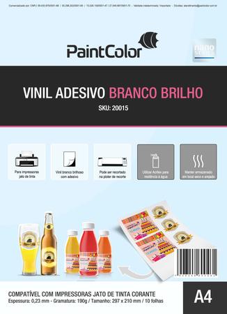 Imagem de Vinil Adesivo para Jato de Tinta Branco Glossy A4 10 Folhas