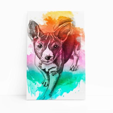 Vira Lata Cachorro Arte Aquarela Quadro Canvas 60X40Cm - Plimshop Imagem de Vira Lata Cachorro Arte Aquarela Quadro Canvas 60X40Cm