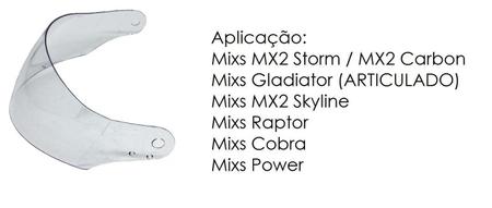 Imagem de Viseira Mixs Gladiator Neo Mx2 Cobra Raptor Power Cristal