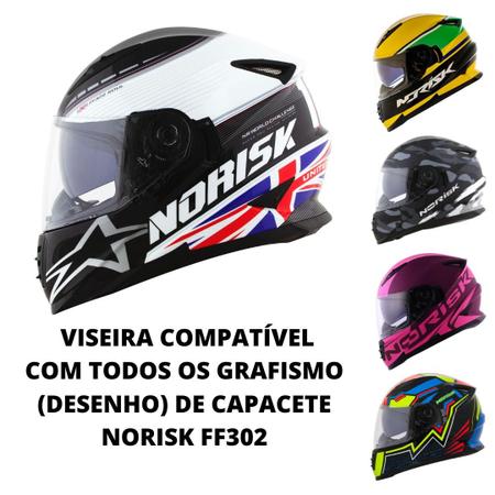 Imagem de Viseira Polivisor Prata Capacete Norisk Ff302 Soul Cromada