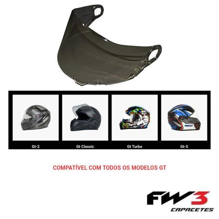 Imagem de Viseiras 2,5mm Fw3 Fumê ou Cristal Para Capacete Fechado Gt Ls2 Mormaii Helt Texx