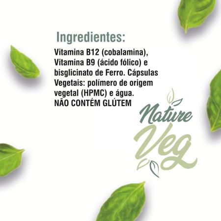 Imagem de Vitamina B12 Vegetal  60 Cáps -NatureVeg (500mg)