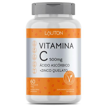 Vitamina C 500mg com Zinco Quelato Vegano Lauton - 60 caps Imagem de Vitamina C 500mg com Zinco Quelato Vegano Lauton - 60 caps