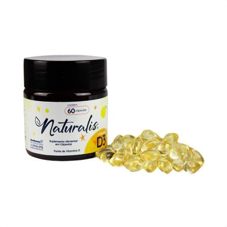 Imagem de Vitamina D3 Softgel Naturalis 60 Caps Kit com 3 Potes