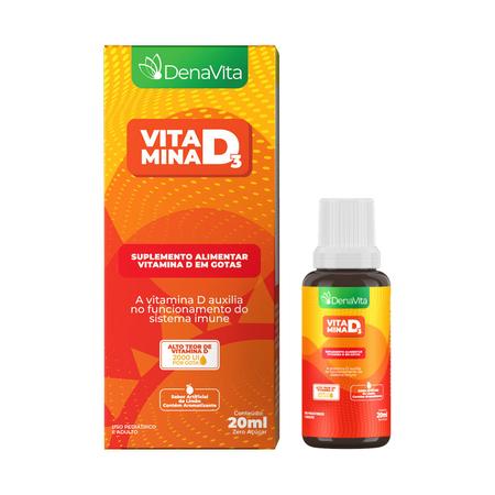 Imagem de Vitamina D3 Suplemento Alimentar Em Gotas 20ml - Denavita